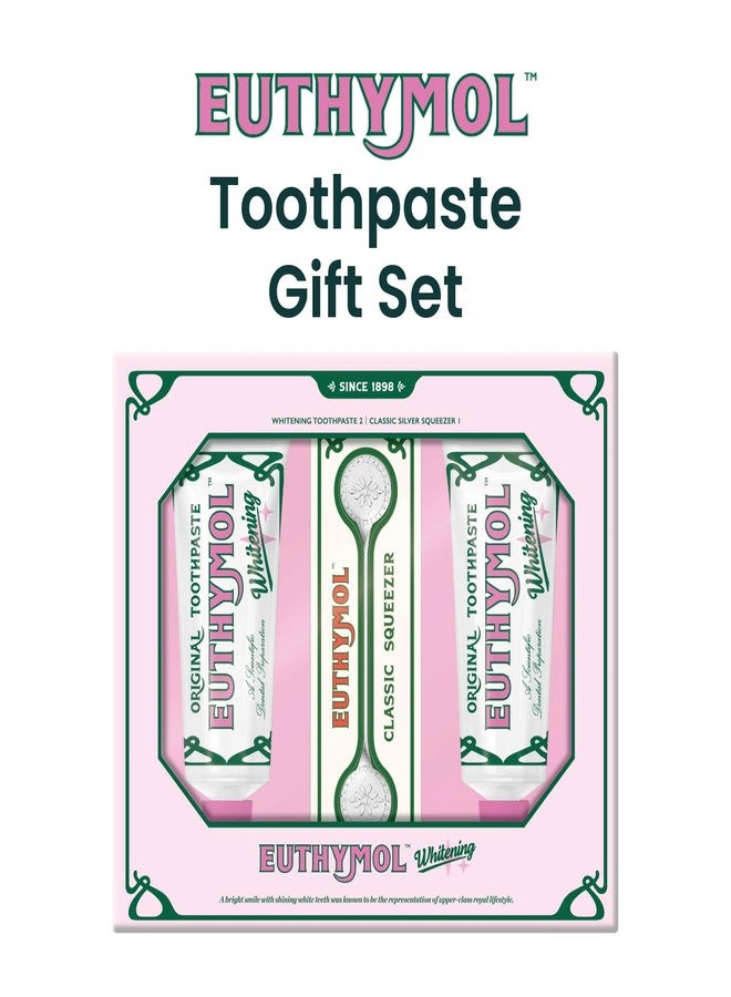 EUTHYMOL Whitening Toothpaste Gift Set (3.7fl oz*2, Sqeezer Set - Stain Removal in 2 Weeks, Long-Lasting Freshness for Sensitive Gum & Teeth. Bad Breath, Cavity Prevention - Image 4