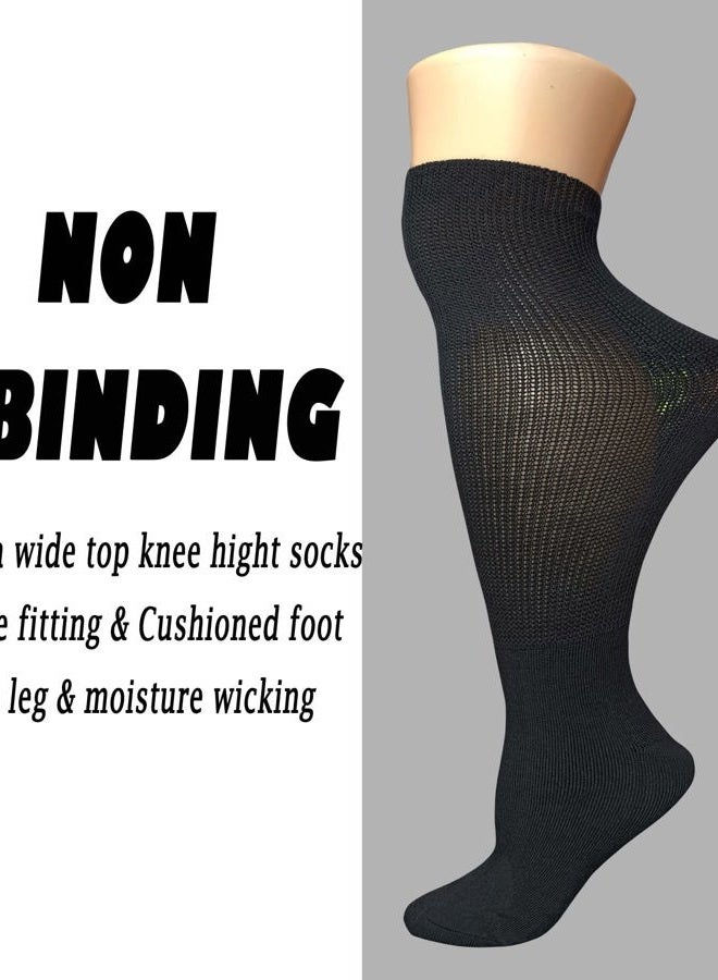 LORVVDE Extra Wide Lymphedema Bariatric Socks Walking boot Sock Liner for Cam Walkers Brace Orthopedics Boot, Black, One size - Image 2