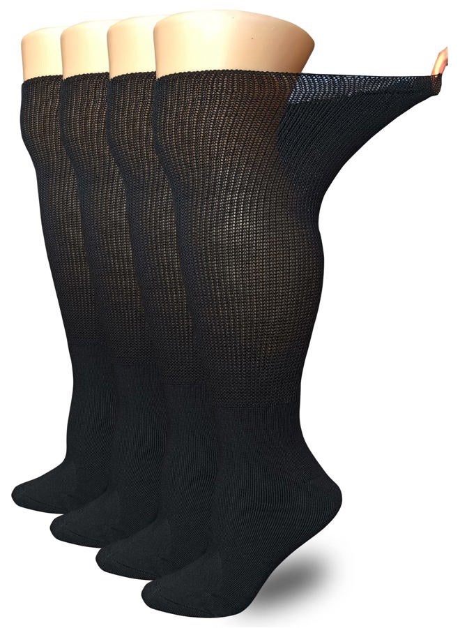 LORVVDE Extra Wide Lymphedema Bariatric Socks Walking boot Sock Liner for Cam Walkers Brace Orthopedics Boot, Black, One size - Image 1