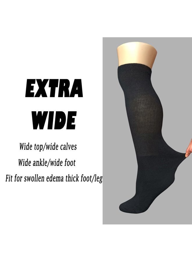 LORVVDE Extra Wide Lymphedema Bariatric Socks Walking boot Sock Liner for Cam Walkers Brace Orthopedics Boot, Black, One size - Image 3