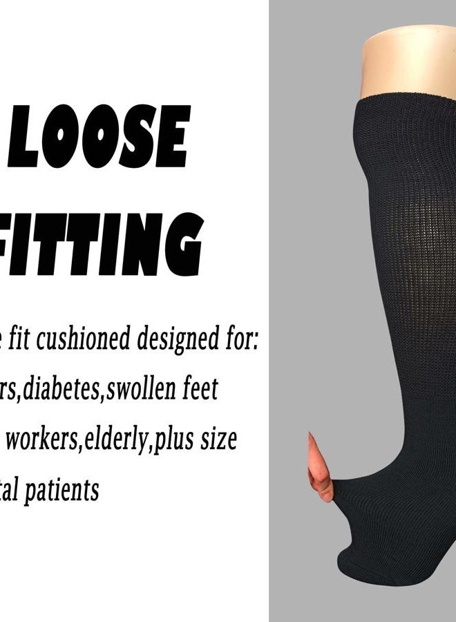 LORVVDE Extra Wide Lymphedema Bariatric Socks Walking boot Sock Liner for Cam Walkers Brace Orthopedics Boot, Black, One size - Image 4