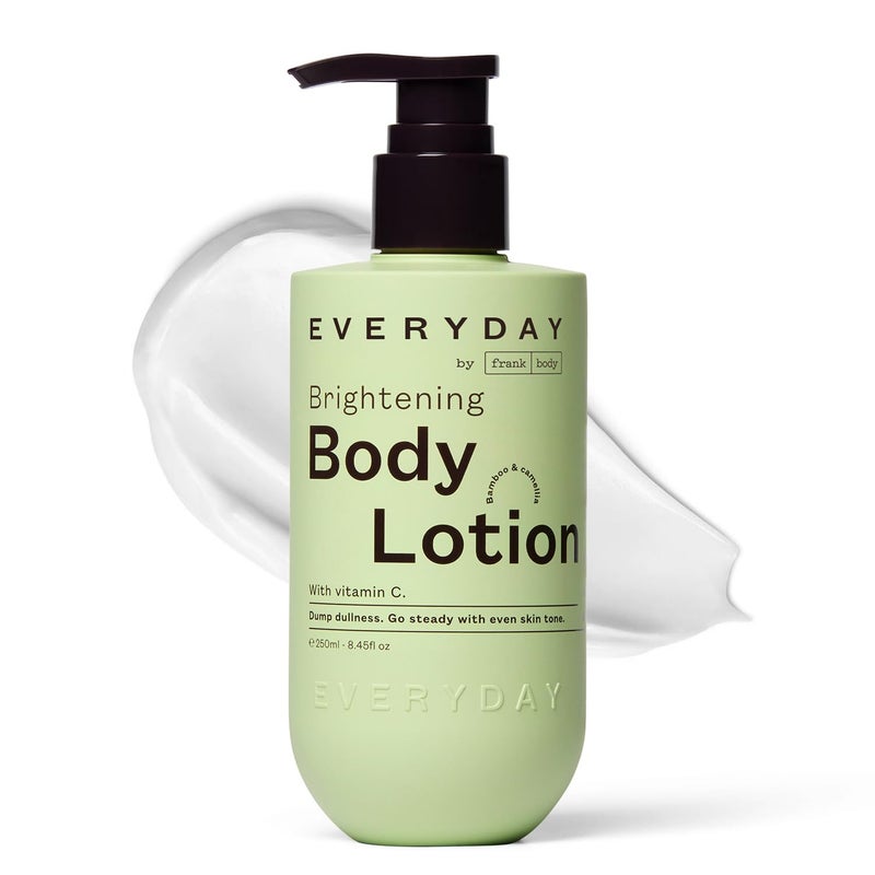 frank body Brightening Body Lotion | Evens Tone, Brightens Dark Spots & huperpigmentation | Vitamin C, Kakadu Plum & Vitamin B5 | Bamboo & Camellia Scent | Vegan & Cruelty Free | 250ml / 8.45 fl oz - Image 1