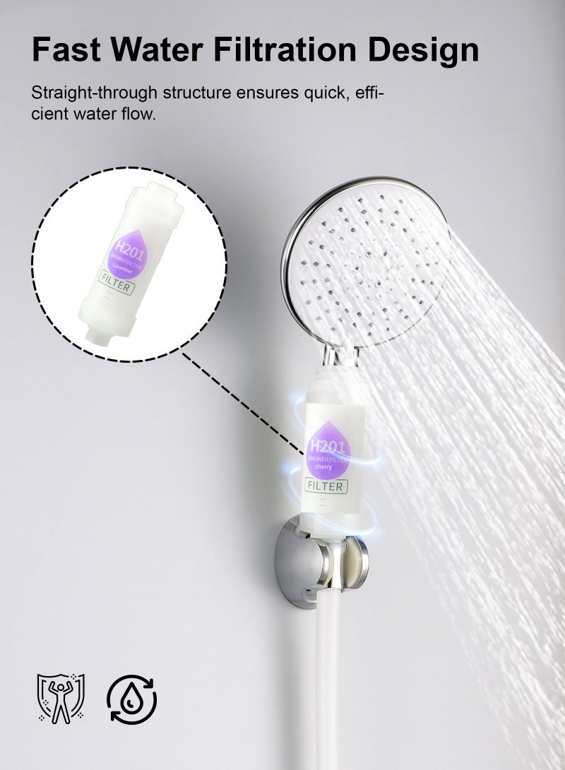 ULHYC Shower Soaker, Vitamin C Shower Head Filter, Hard Water Softener, Chlorine and Fluoride Shower Filter, Water Purification Filter Shower Head with Beads, Healthy Skin, Easy Install (Lavender) - Image 3