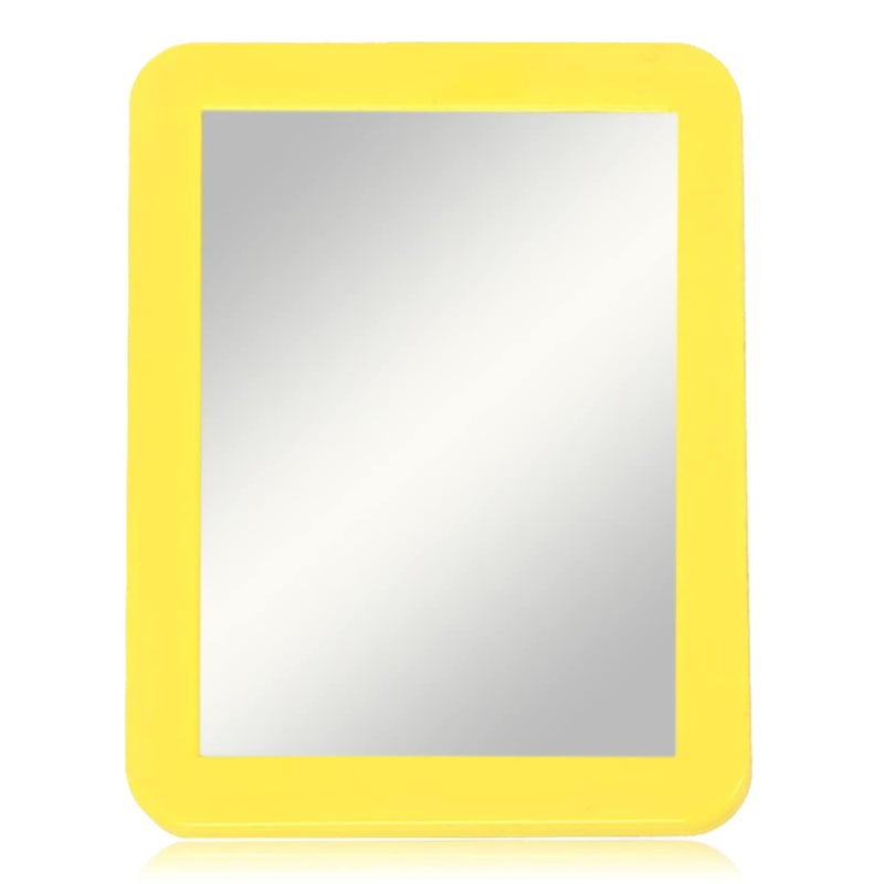 ARTLYMERS Magnetic Locker Mirror 5x7 Real Glass Small Mirrors for Locker with Magnetic Backing for School Locker Bathroom Household Refrigerator Locker AccessoryYellow