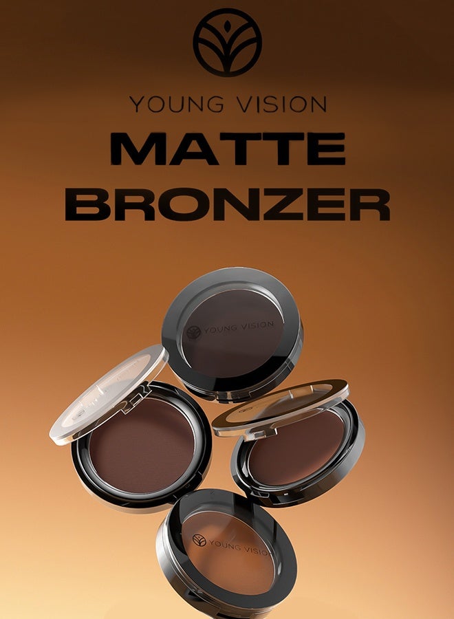 YOUNG VISION Matte Bronzer Contour Powder Natural Highlighter For Face Sculpting Sun Kissed Look | Oil Control & Waterproof | Ultra Fine Texture 04 - Image 3