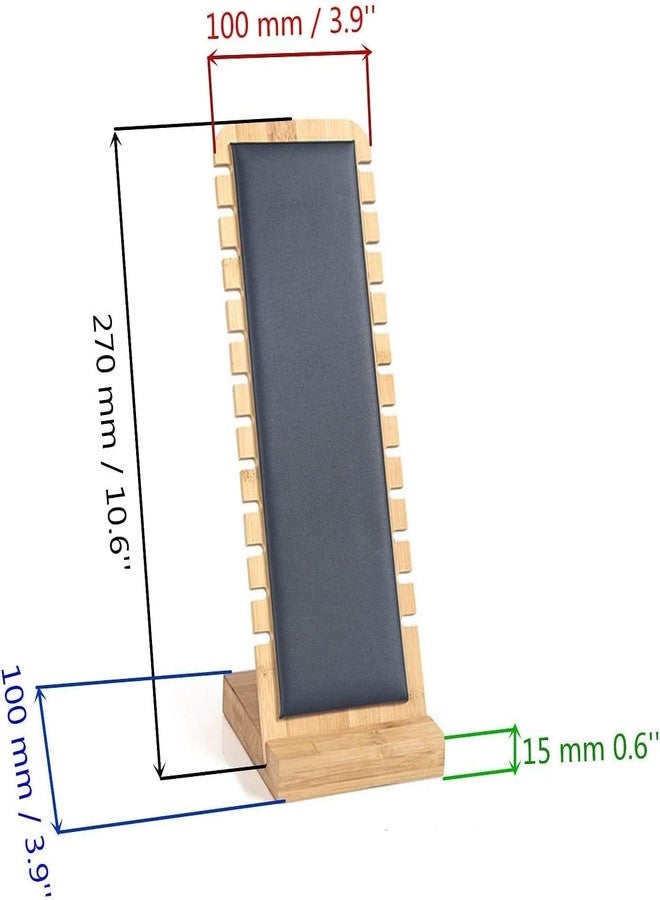 Loop Group Bamboo Base Leather Soft Mat Display Stand for Shop Jewellery Earring Bangle Chains Earrings Bracelet Keyring Necklace Holder Organiser (Assorted) (Assorted) - Image 2