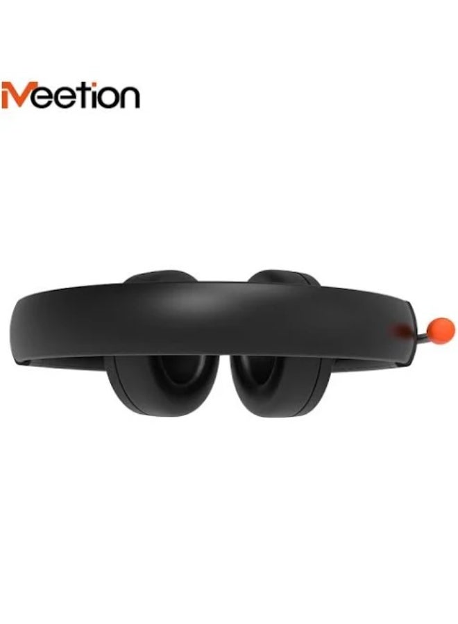 ميشين سماعة رأس Meetion MT-HP003U سلكية USB مع ميكروفون عازل للضوضاء للمكالمات والاجتماعات وأجهزة الكمبيوتر - أسود - Image 3