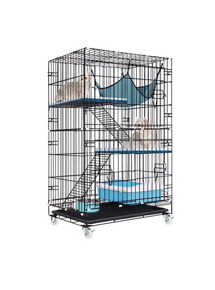 HUMJO 3-Tier Cat House Large Foldable Pet Cage with  Room for Cat Litter Box,Cat Bed, and Cat Swing,Detached Cat Villa For At Least 2 Adult Cats. - Image 1