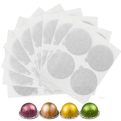 Clinuse Aluminum Foil Lids Seals for Nespresso Vertuo Pods 100Pcs Reusable Nespresso Capsules Coffee Pods Cover Seals Compatible with Nespresso Vertuoline Vertuo 61mm Gray - Image 1