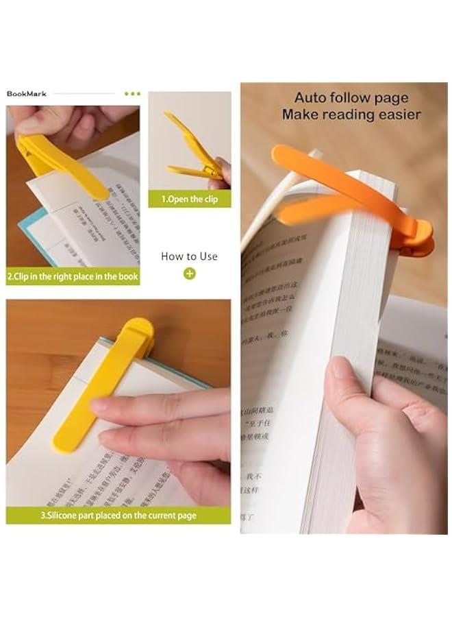 علامات تظل المراجع في مكانها تلقائياً للنساء والرجال وعشاق الكتب والقراءة، بدون مشاكل في تحويل الصفحات، قوية ومتينة، مصنوعة من السيليكون - Image 4
