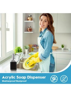 Happy Home Acrylic Liquid Handwash Soap Dispenser Pump for Bathroom, Hand wash refillable Bottle 320Ml-(Black)  - Image 4