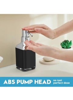 Happy Home Acrylic Liquid Handwash Soap Dispenser Pump for Bathroom, Hand wash refillable Bottle 320Ml-(Black)  - Image 5