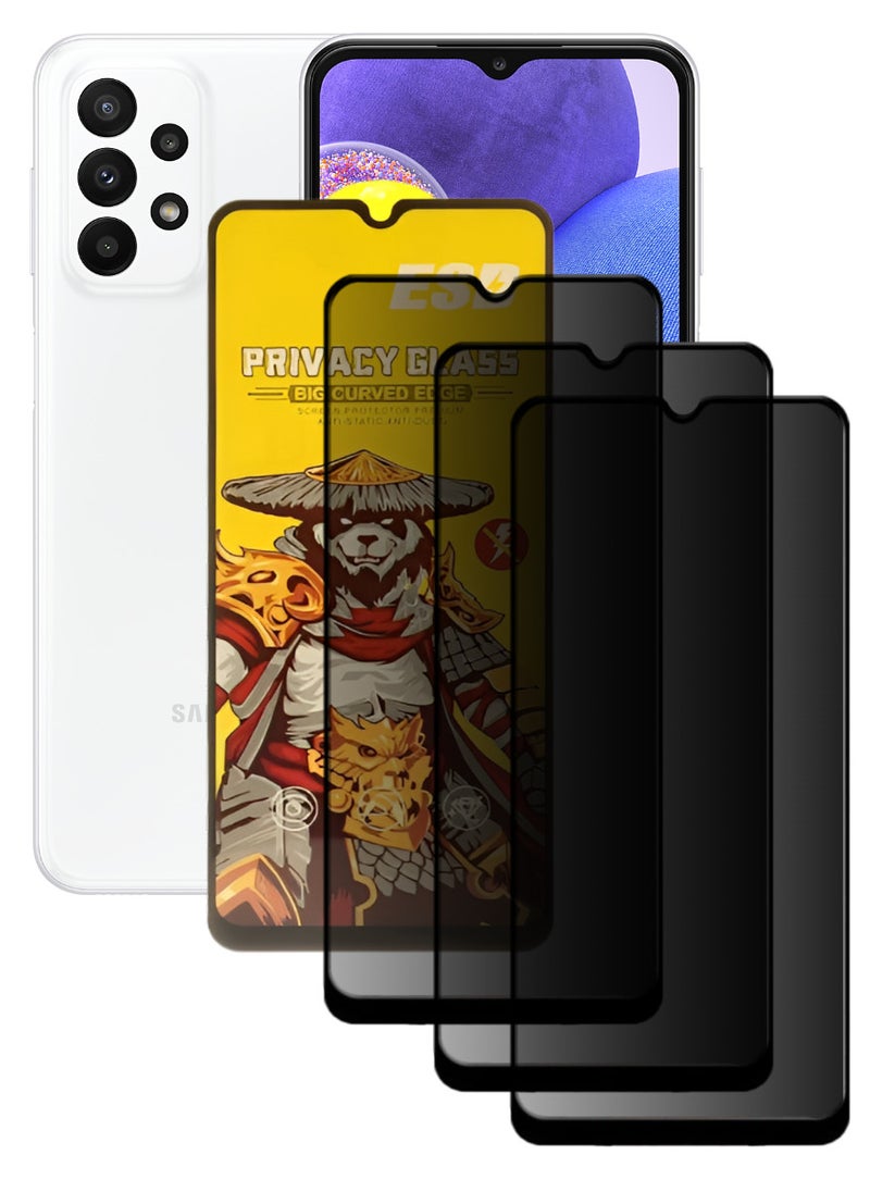 ESD 3 Pieces Tempered Dustproof Privacy Glass Screen Protector Compatible For Samsung Galaxy A23 4G - Image 1