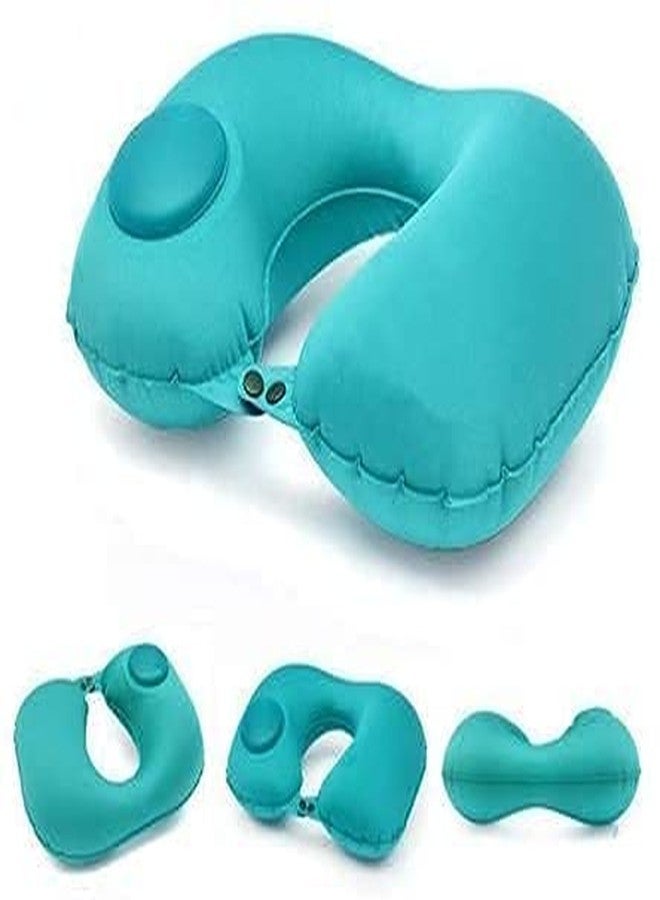 VYATISANT SALES Travel Comfort Pocket Size Very Easily Air Filling Collapsible Travel Neck Pillow for Car Train Flight Bus Also use at Home. (Pink) - Image 2