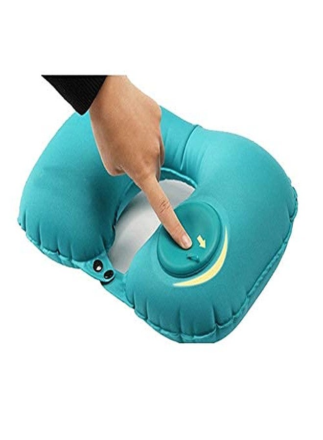 VYATISANT SALES Travel Comfort Pocket Size Very Easily Air Filling Collapsible Travel Neck Pillow for Car Train Flight Bus Also use at Home. (Pink) - Image 4