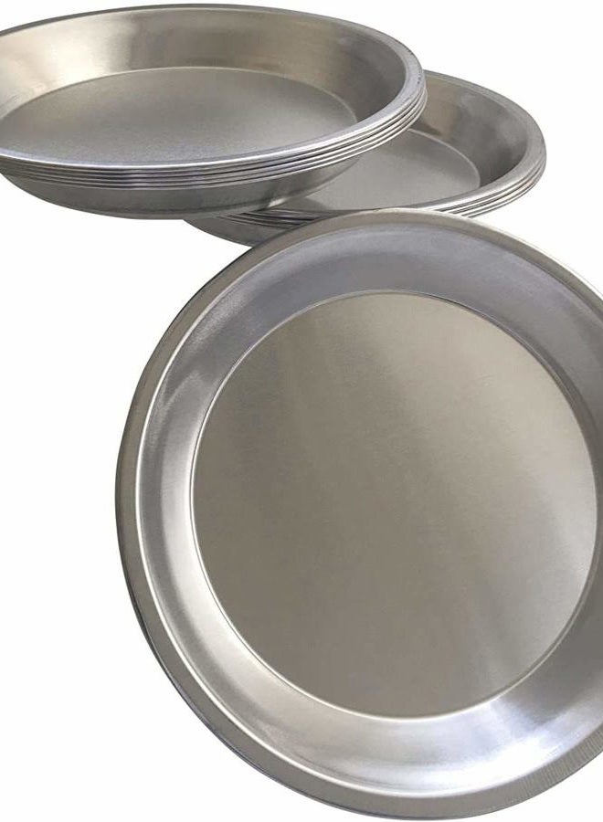 Pie Plate Aluminum Metal 9 Inch pan - Set of 10
