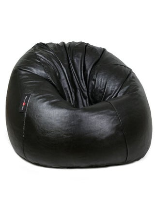 Grand Leather Beanbag Black
