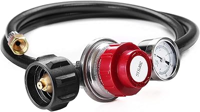 DOZYANT DOZYANT 4 FT 0-30 PSI Adjustable High Pressure Propane Regulator and Hose with Gauge, Fits for Grill Burner Turkey  - Image 1