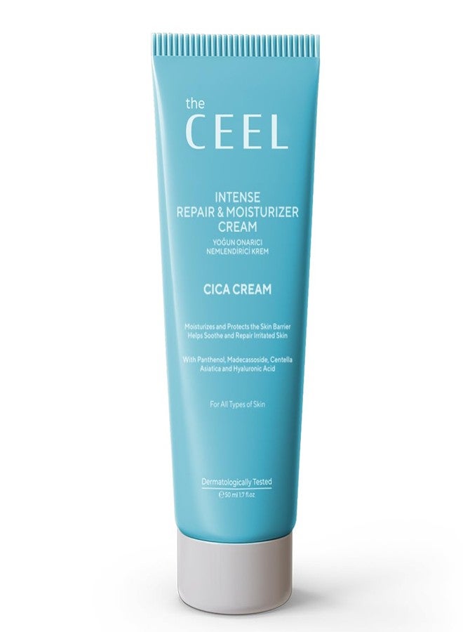 The Ceel Intense Repair Cica Cream – Moisturizer Balm with Madecassoside, Centella Asiatica, Panthenol & Hyaluronic Acid – Soothing Barrier Recovery for Sensitive Skin – 50ml - Image 1