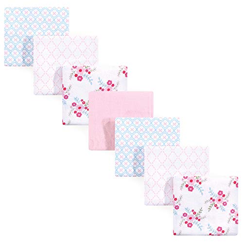 Luvable Friends Unisex Baby Cotton Flannel Receiving Blankets, Floral 7-Pack, One Size - Image 4