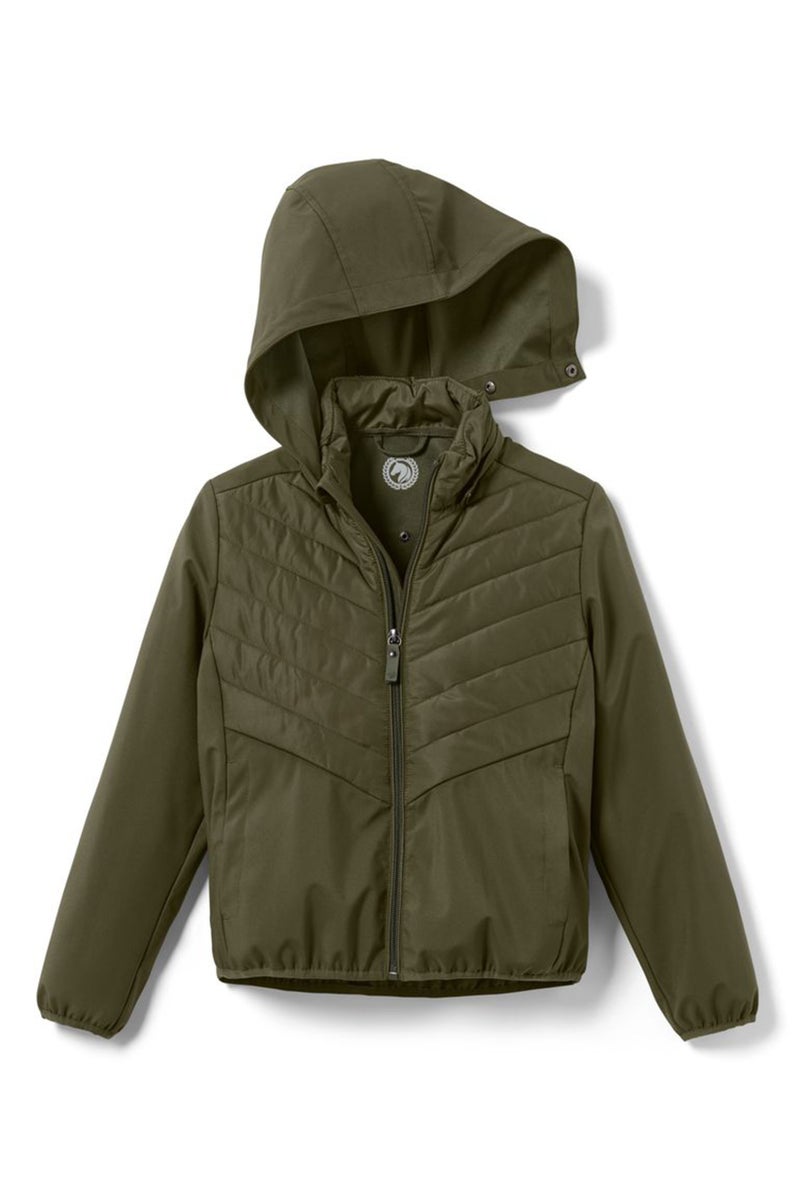 Tchibo Kids Girl Hooded Quilted Jackets, Dark Olive - Image 5