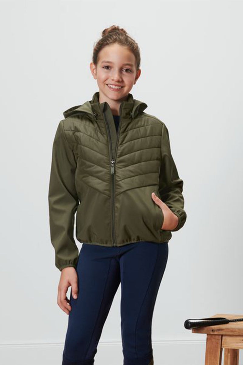 Tchibo Kids Girl Hooded Quilted Jackets, Dark Olive - Image 1