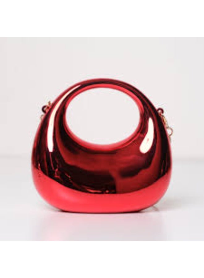 A unique moon-shaped acrylic women's handbag with a top handle, perfect for weddings, cocktail parties, and evening events. - Image 2