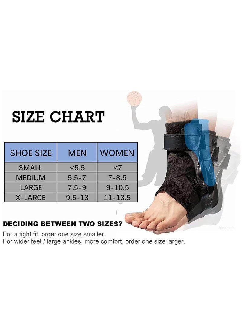الأزرق جي دبليو 1 Pack Ankle Stabilizer Brace Arch Support for Plantar Fasciitis Relief Foot/Heel Pain Sprain Basketball Football (M) - Image 5