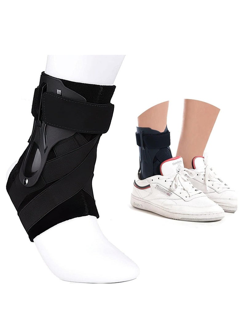 الأزرق جي دبليو 1 Pack Ankle Stabilizer Brace Arch Support for Plantar Fasciitis Relief Foot/Heel Pain Sprain Basketball Football (M) - Image 1