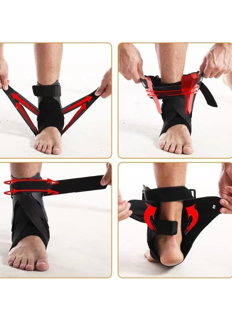 الأزرق جي دبليو 1 Pack Ankle Stabilizer Brace Arch Support for Plantar Fasciitis Relief Foot/Heel Pain Sprain Basketball Football (M) - Image 4