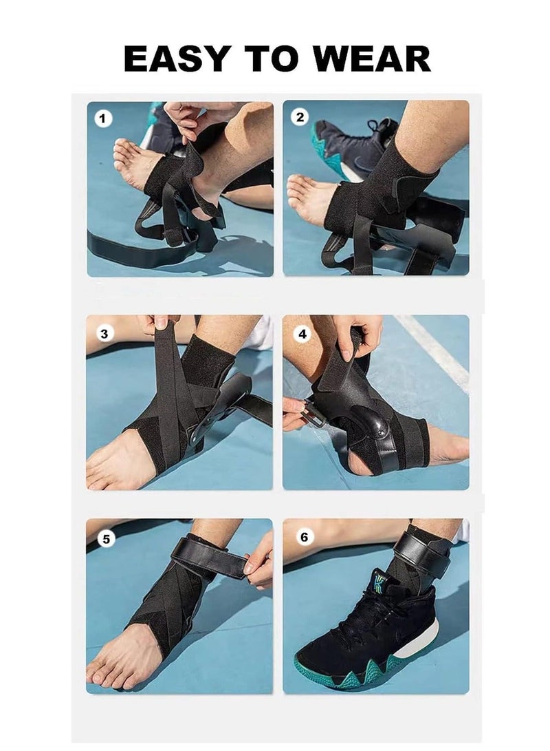 الأزرق جي دبليو 1 Pack Ankle Stabilizer Brace Arch Support for Plantar Fasciitis Relief Foot/Heel Pain Sprain Basketball Football (M) - Image 3