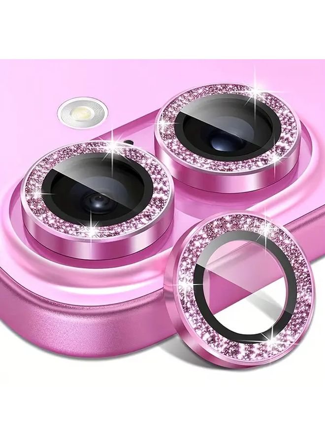 iPhone 15 Pro Max Camera Lens Protector 3 Pcs Pink Tempered Glass Scratch Resistant - Image 2