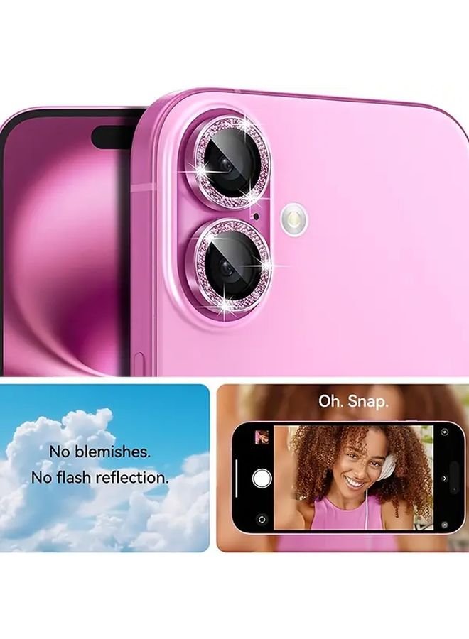 iPhone 15 Pro Max Camera Lens Protector 3 Pcs Pink Tempered Glass Scratch Resistant - Image 4