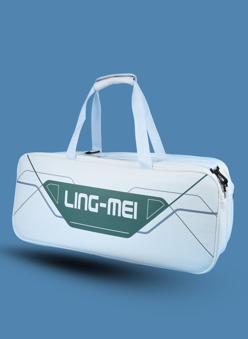 LING-MEI LBR5002 White – Durable, Spacious & Lightweight Sports Bag with Shoe & Thermal Compartments - Image 4