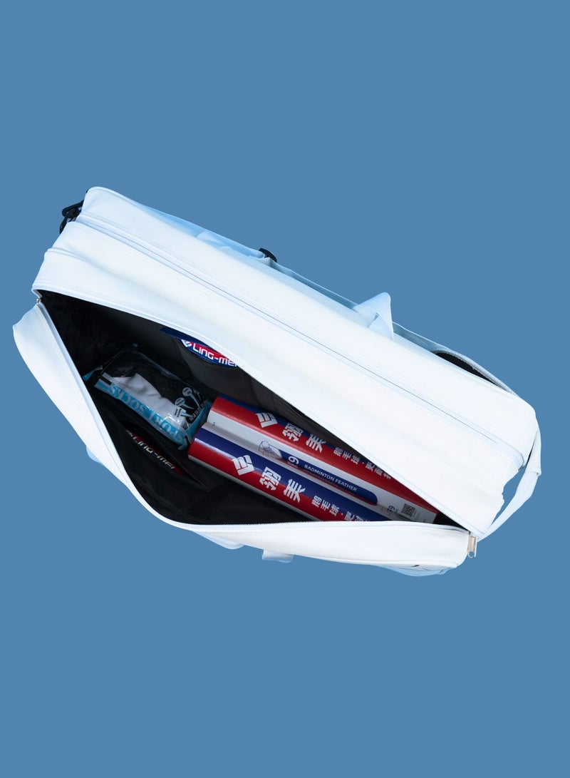 LING-MEI LBR5002 White – Durable, Spacious & Lightweight Sports Bag with Shoe & Thermal Compartments - Image 3