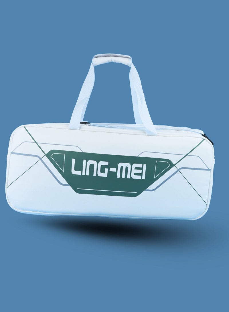LING-MEI LBR5002 White – Durable, Spacious & Lightweight Sports Bag with Shoe & Thermal Compartments - Image 1