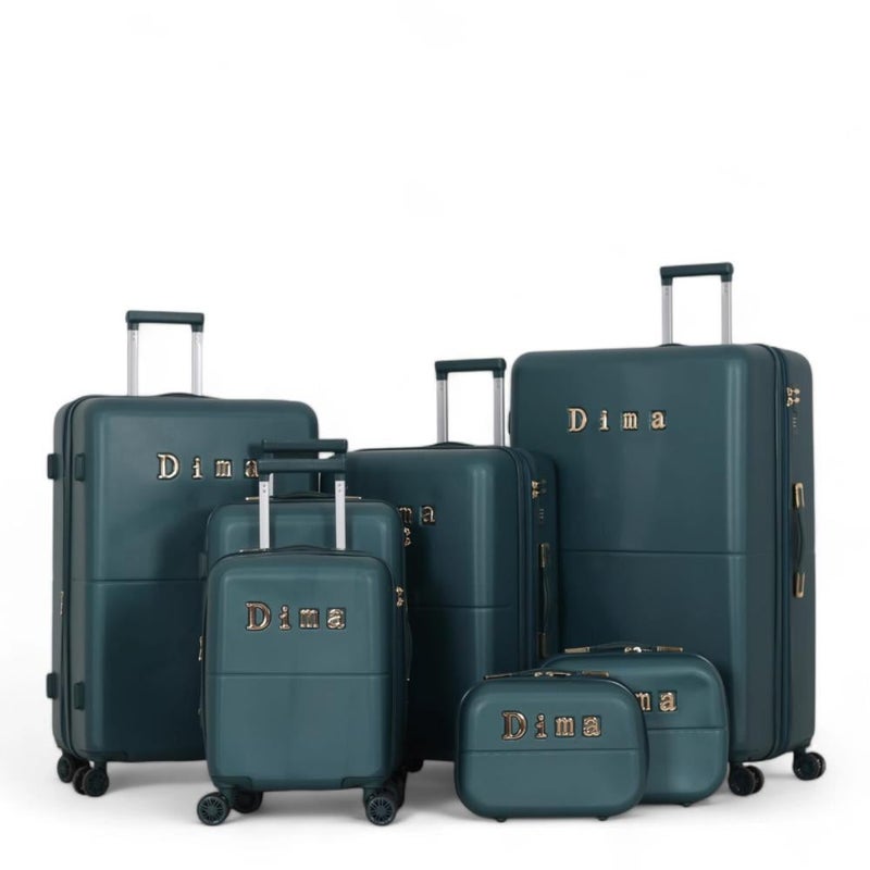 DIMA Bridal Dabash Bag Set - 7 pieces, including 5 trolley bags and 2 makeup bags - with double covers - and an expansion zipper - Dima brand - Image 1