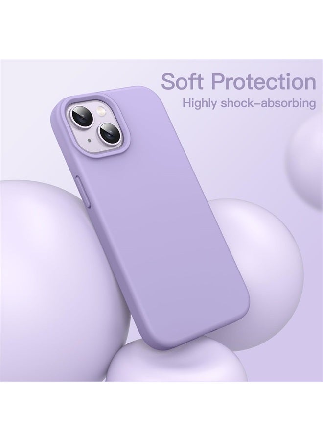 Jetech Silicone Case for iPhone 14 6.1-Inch, Silky-Soft Touch Full-Body Protective Phone Case, Shockproof Cover with Microfiber Lining (Light Purple) - Image 4