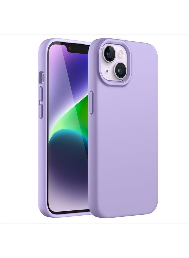 Jetech Silicone Case for iPhone 14 6.1-Inch, Silky-Soft Touch Full-Body Protective Phone Case, Shockproof Cover with Microfiber Lining (Light Purple) - Image 1