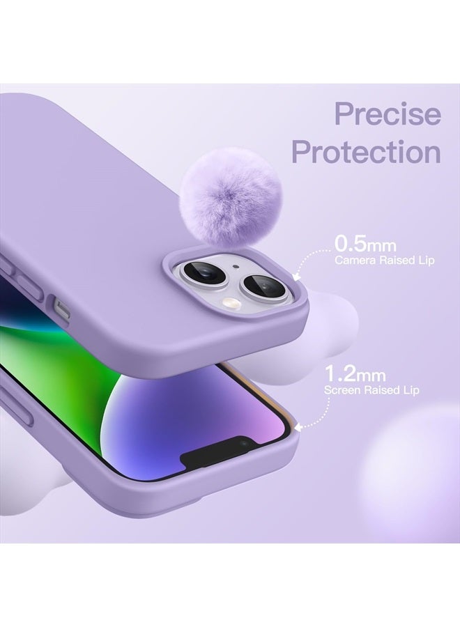 Jetech Silicone Case for iPhone 14 6.1-Inch, Silky-Soft Touch Full-Body Protective Phone Case, Shockproof Cover with Microfiber Lining (Light Purple) - Image 5