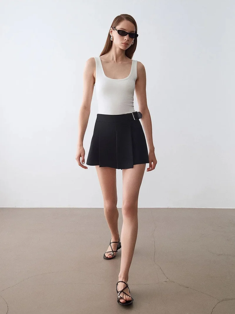 ديلفين DILVIN Slim Fit Sleeveless Jersey Cami Blouse