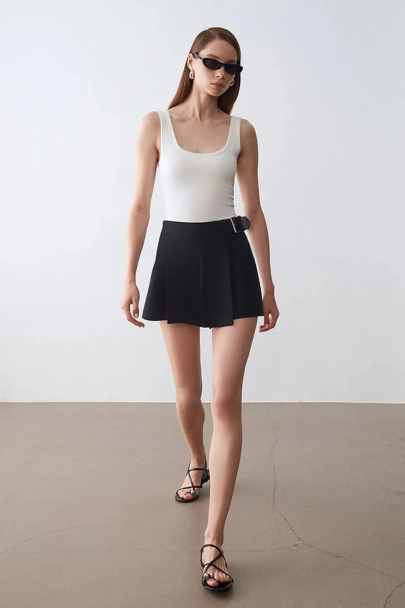 Dilvin White DILVIN Slim Fit Sleeveless Jersey Cami Blouse for Women | Best Price UAE