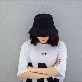 Giraffe Plain Black Bucket Hat Fisherman Hat Bucket Hat  - Image 1