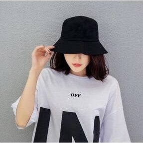 Giraffe Plain Black Bucket Hat Fisherman Hat Bucket Hat  - Image 2