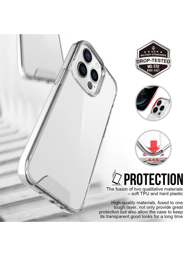 اس-توب جراب لهاتف iPhone 13 Pro Max مصنوع من مادة الأكريليك الشفافة عالية الجودة + جراب مقاوم للصدمات من مادة TPU - Image 3