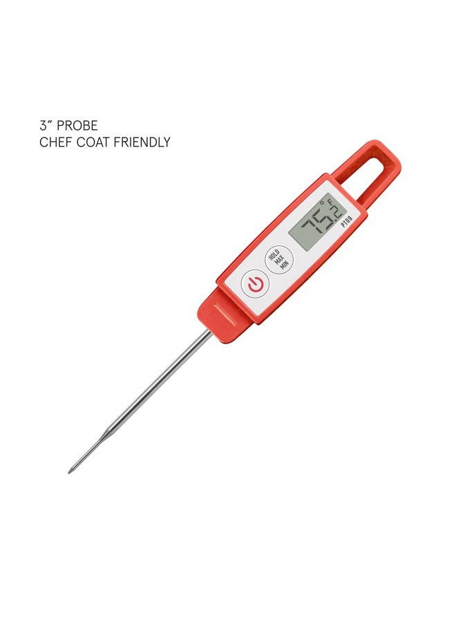 Lavatools PT09C Super-Quick Commercial Grade Digital Thermometer for Cooking, Meat, Candy, Candle, Liquid, Oil, 3" Compact Probe, Splash Proof, °C/°F Toggle, Hold Function - Sambal - Image 2