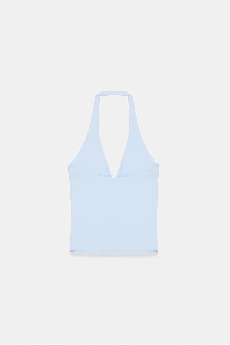 Dilvin Baby Blue DILVIN Nylon Elastane Blouse for Women | Best Price UAE