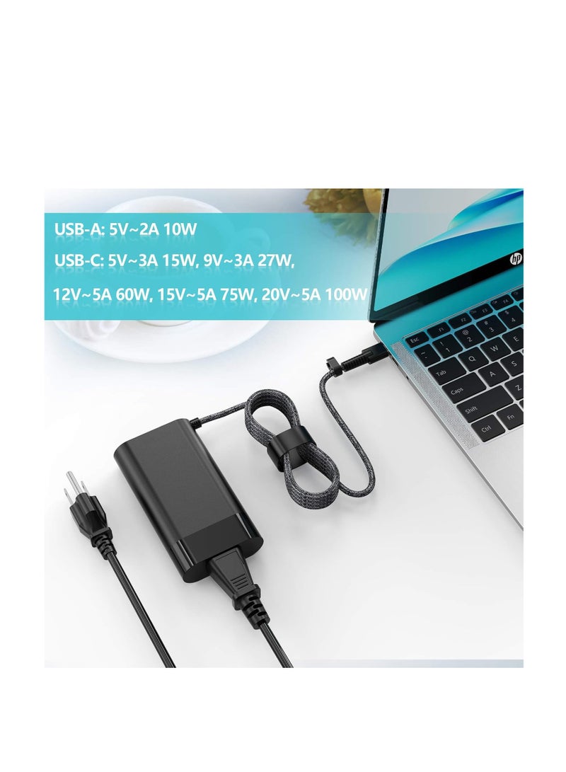 110W 5A 20V USB-C TPN-DA24 AC Charger for HP Spectre X360 Elitebook x360 HP Chromebook 14 14A G5 11 11A G6 EE G7 G8 X360 Laptop Power Supply Adapter Cord - Image 2