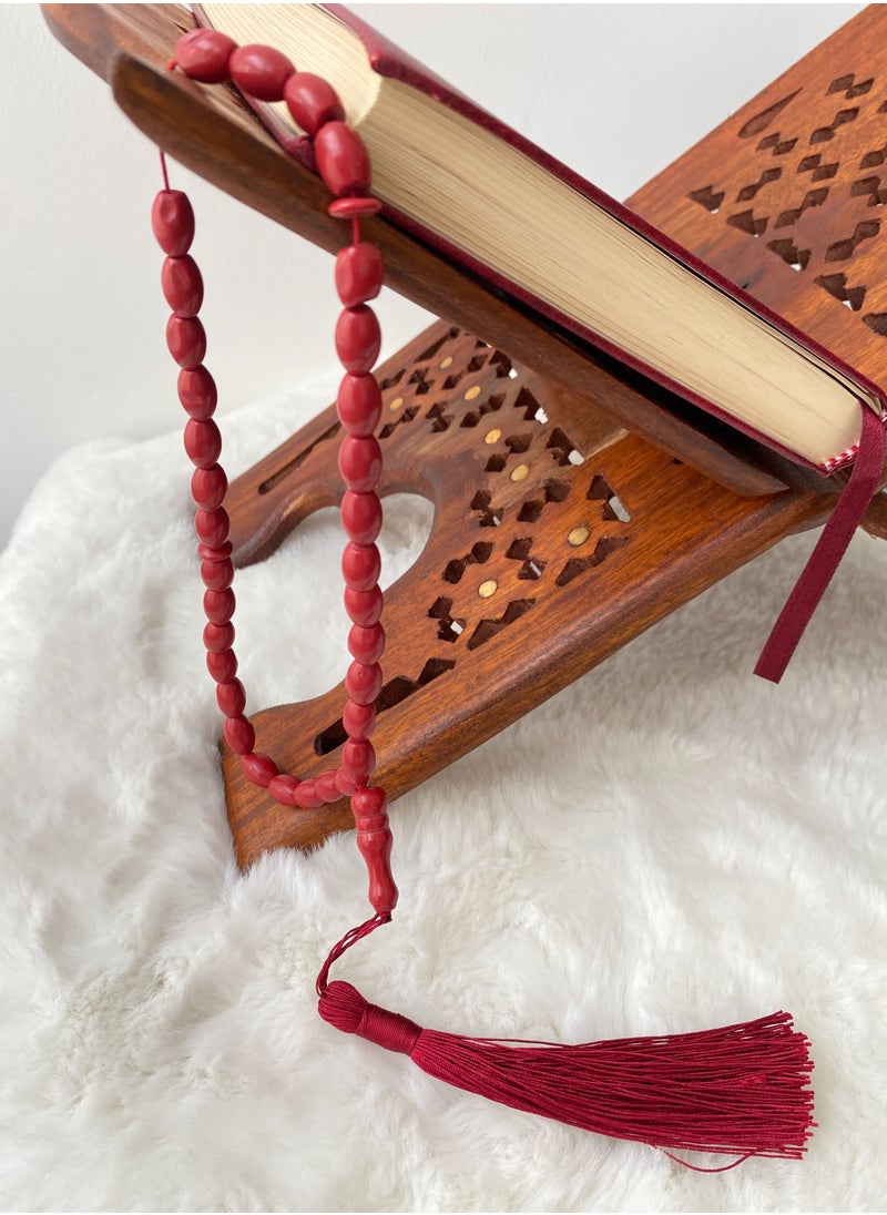 NATIVE ART GALLERY - red prayer beads rosary - Image 1