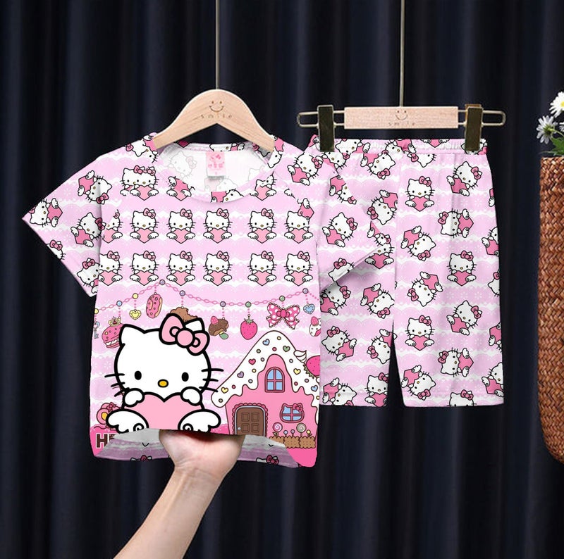 2024 Children'S Baby'S Home Clothes Boys' Pajamas Summer Short-Sleeved Shorts Girls Big Children'S Air-Conditioning Clothes Suit - Image 4